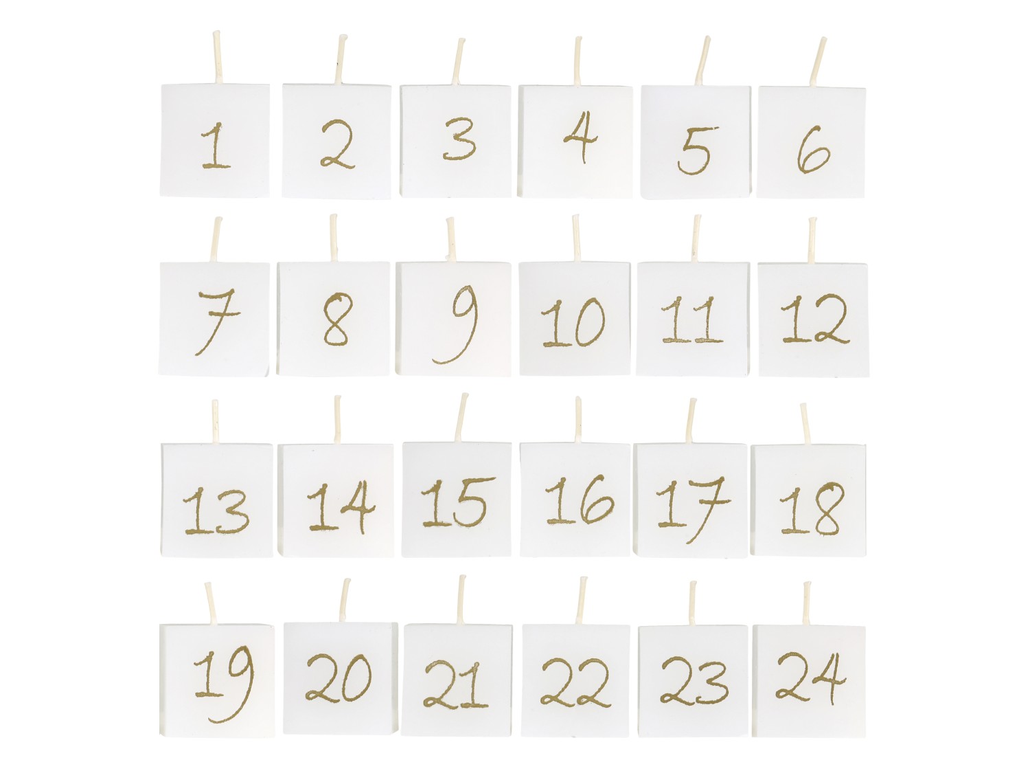 Date candles - Calendar candles - Antique - 1-24 - 3