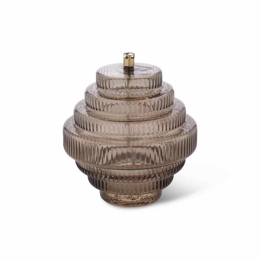 Oil lamp - Champagne - Glass - Large - Brass - Ø 20 x 23 cm - 3