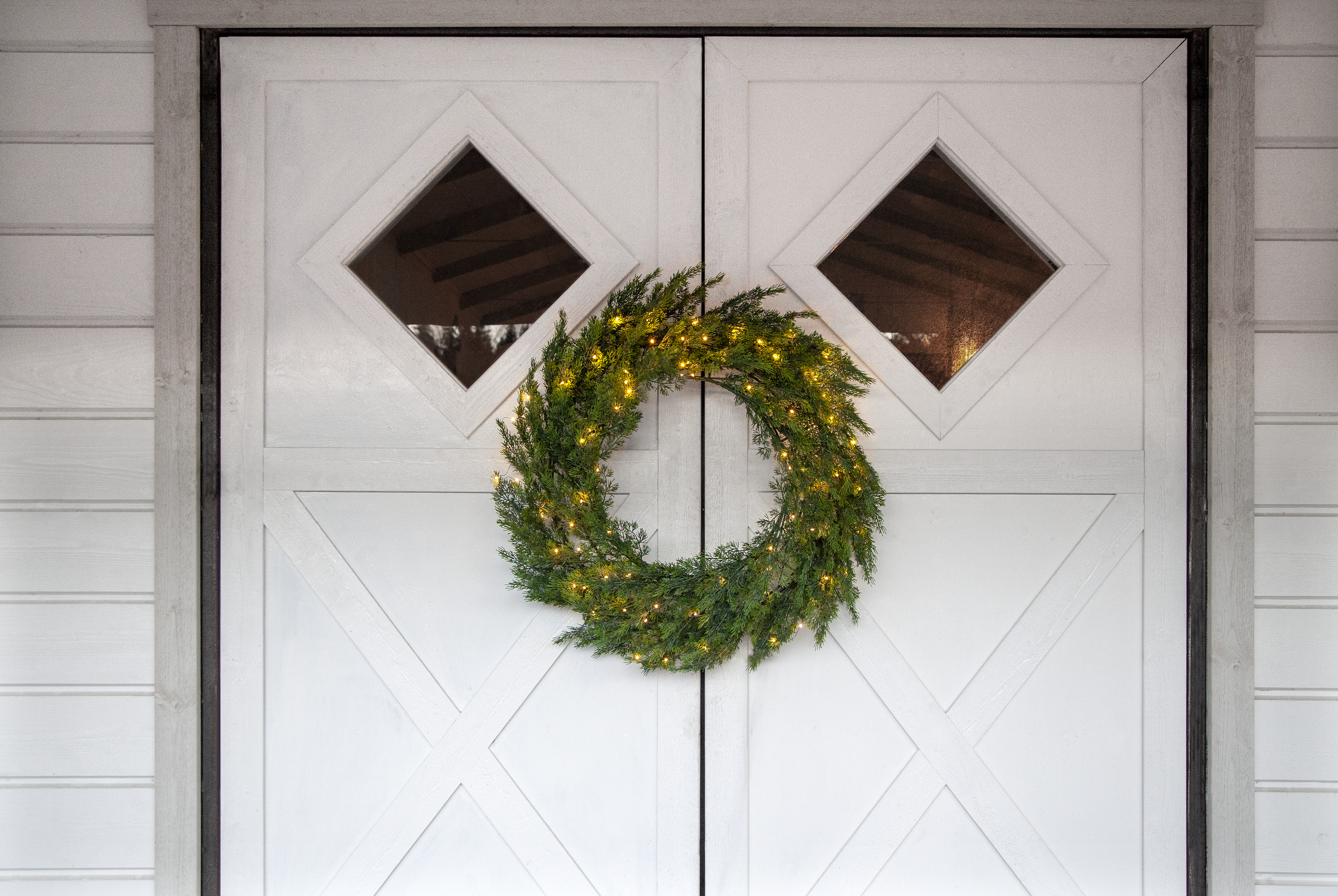 Wreath with lighting - Thuja 80x80 cm - 3