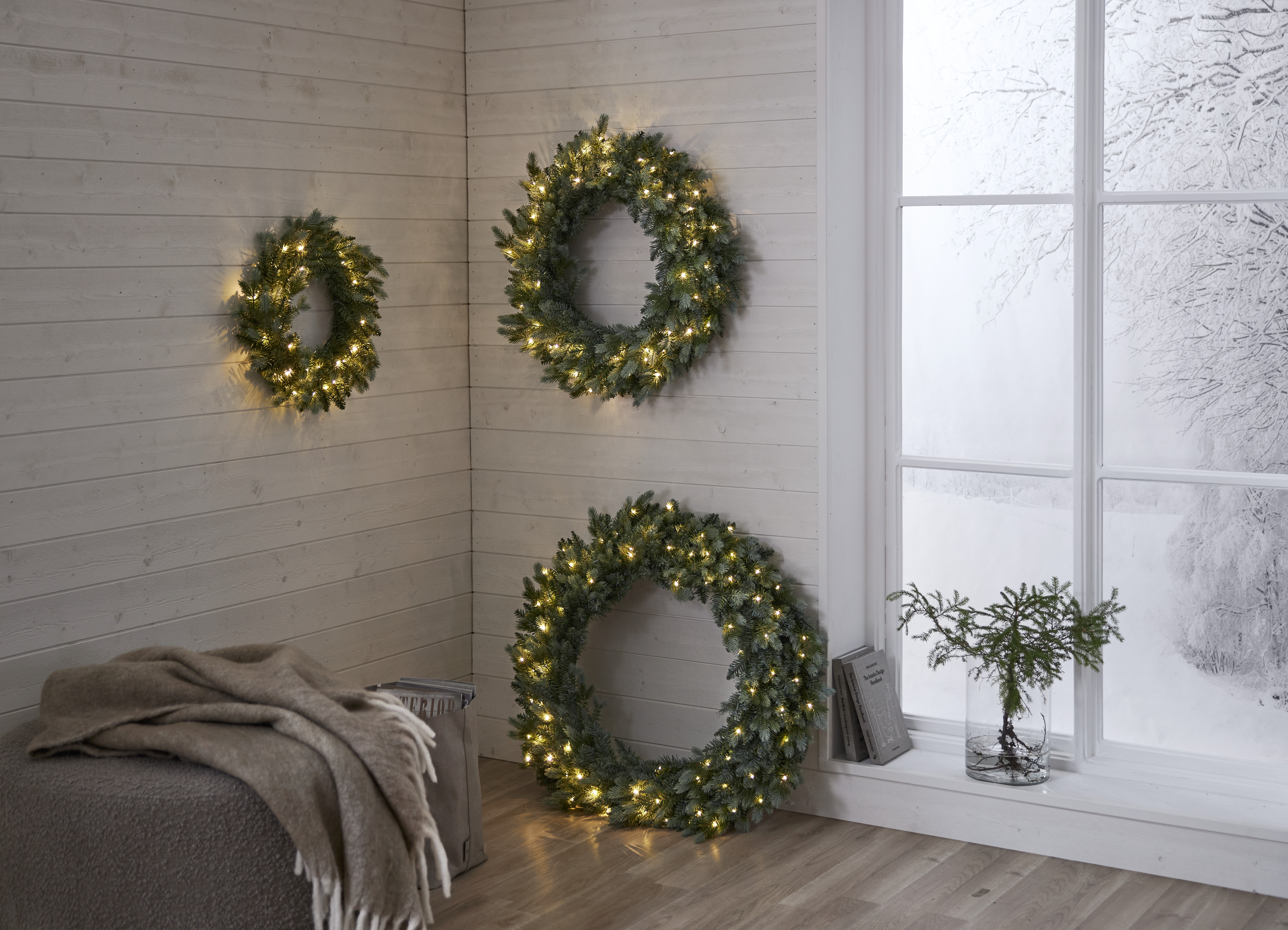 Wreath with lighting - 55x55 cm - 5