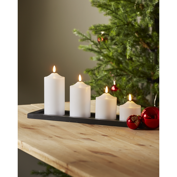 Blockljus - Batteriljus - Vaxljus - Led - Vit - 15 cm - 4