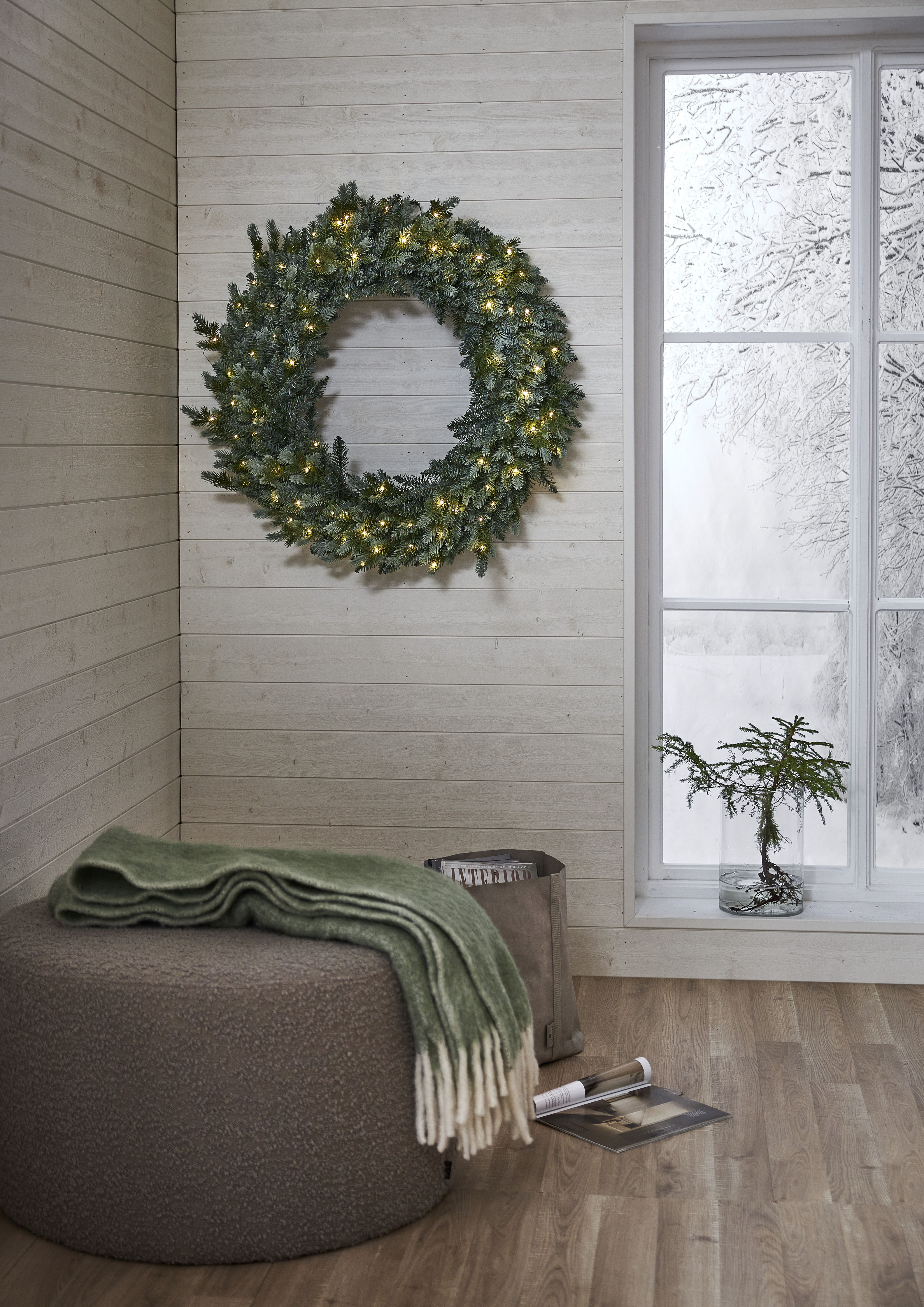 Krans med belysning - 100x100 cm - 4