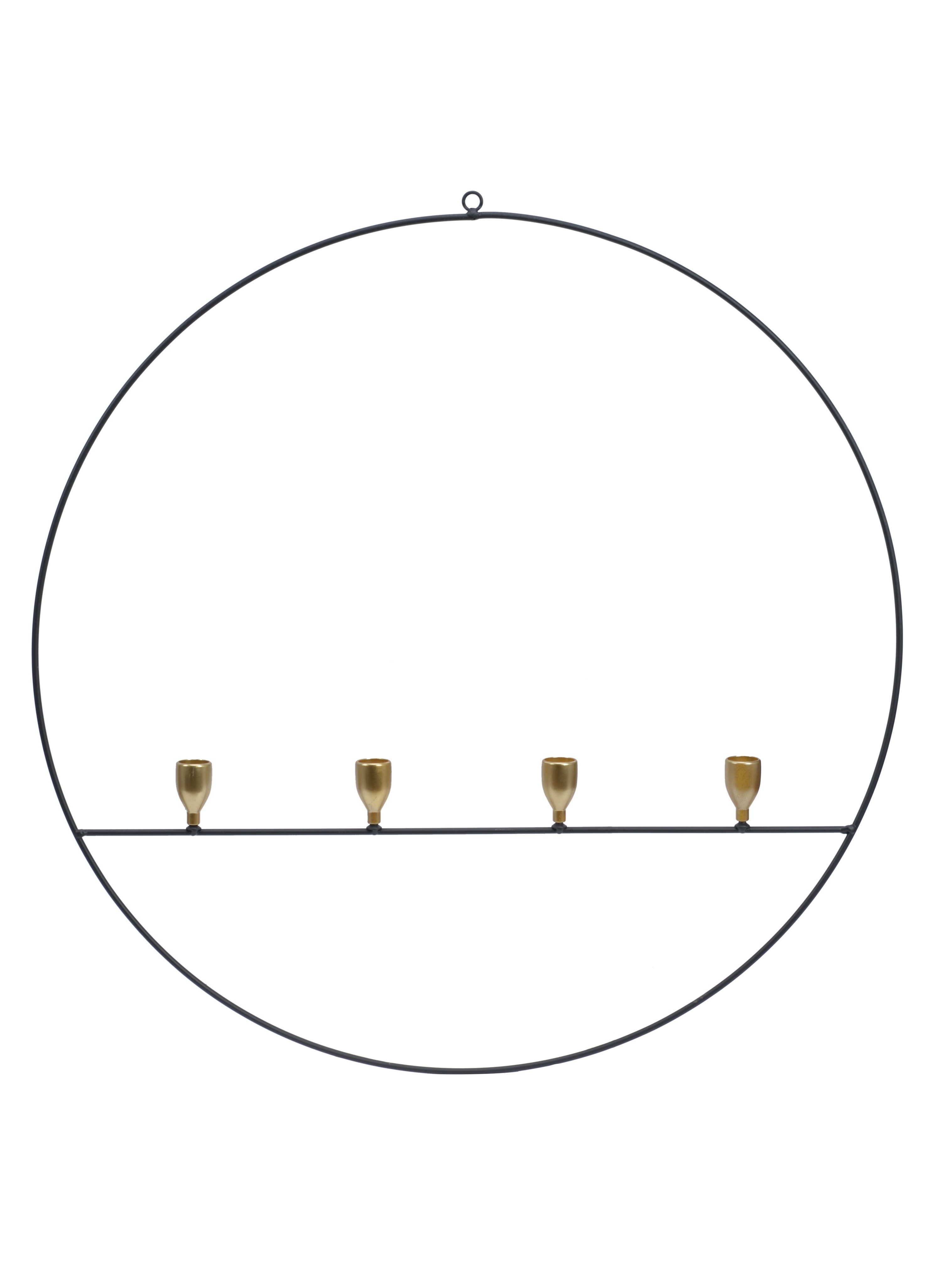 Candle ring - Candlestick - Black/Gold - 60x61.5 cm - 3