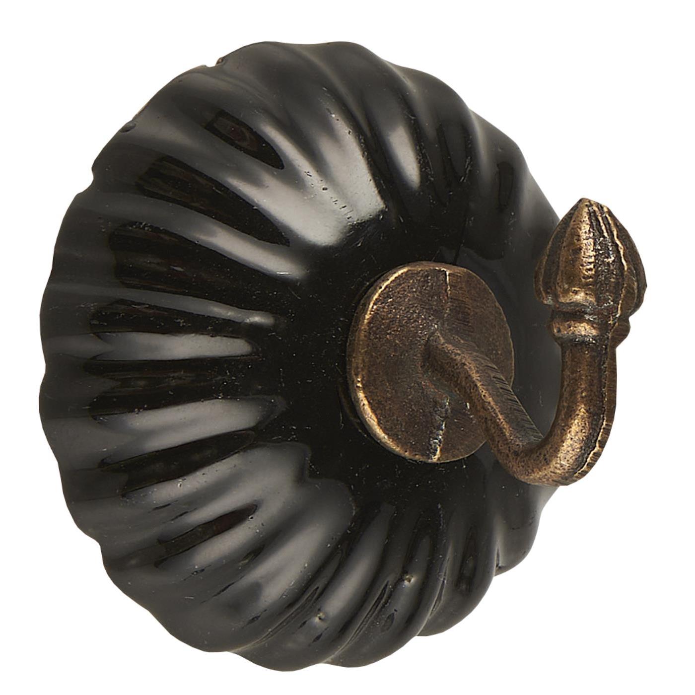Väggkrok - Krok - Klädhängare - Keramik - Svart - 2