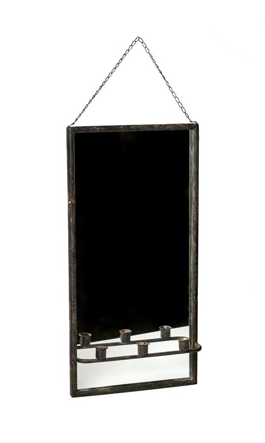 Ljusstake med spegel för vägg - 3 ljus - 60 cm - 6
