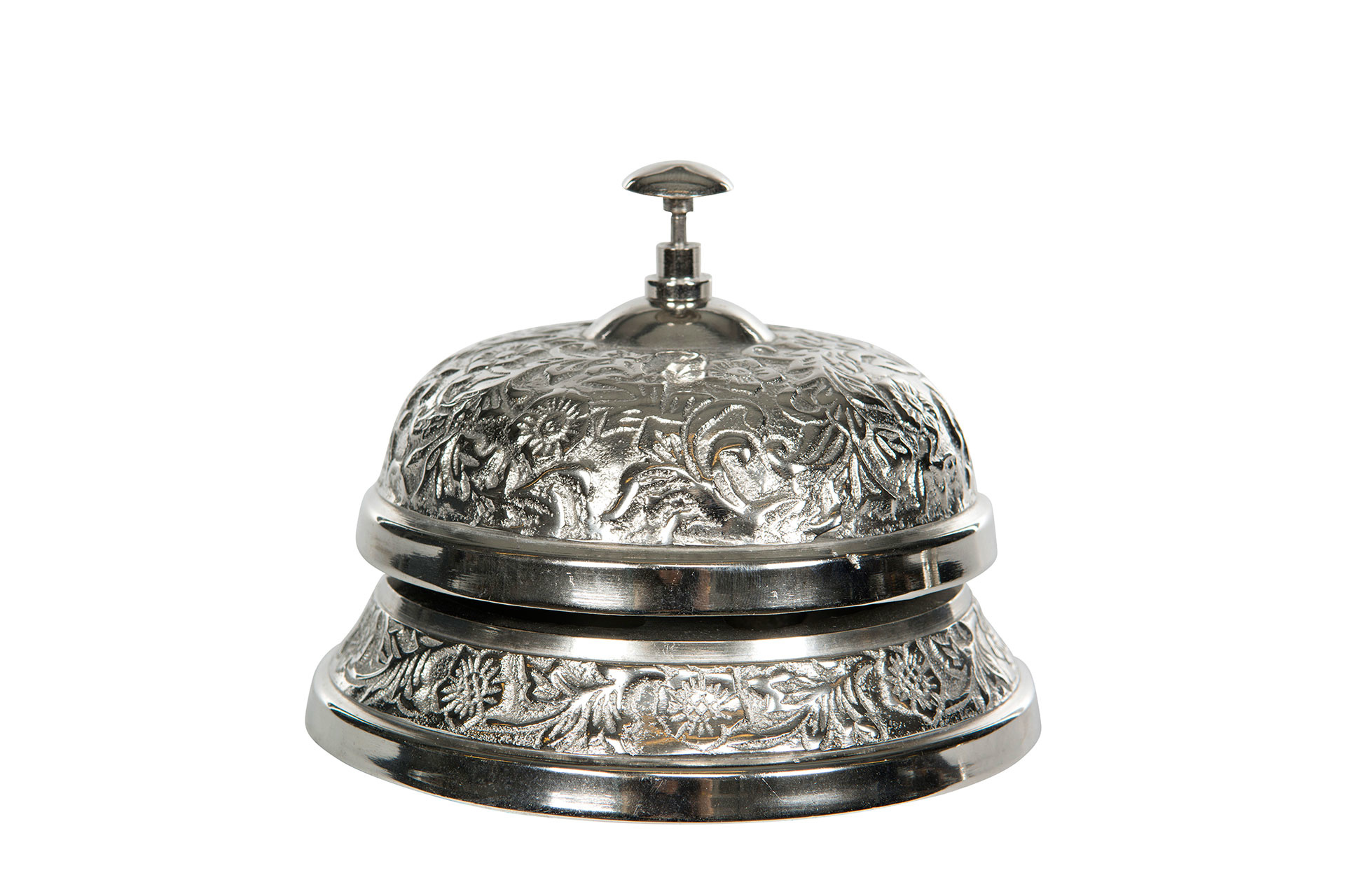 Fransk Portier Ringklocka - Receptionsklocka - Antiksilver - Large - 2