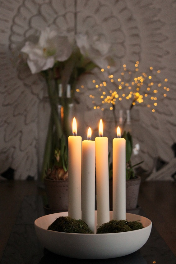 GRANHOLMEN ADVENTSLJUSSTAKE - LJUSSTAKE - VIT  - 4