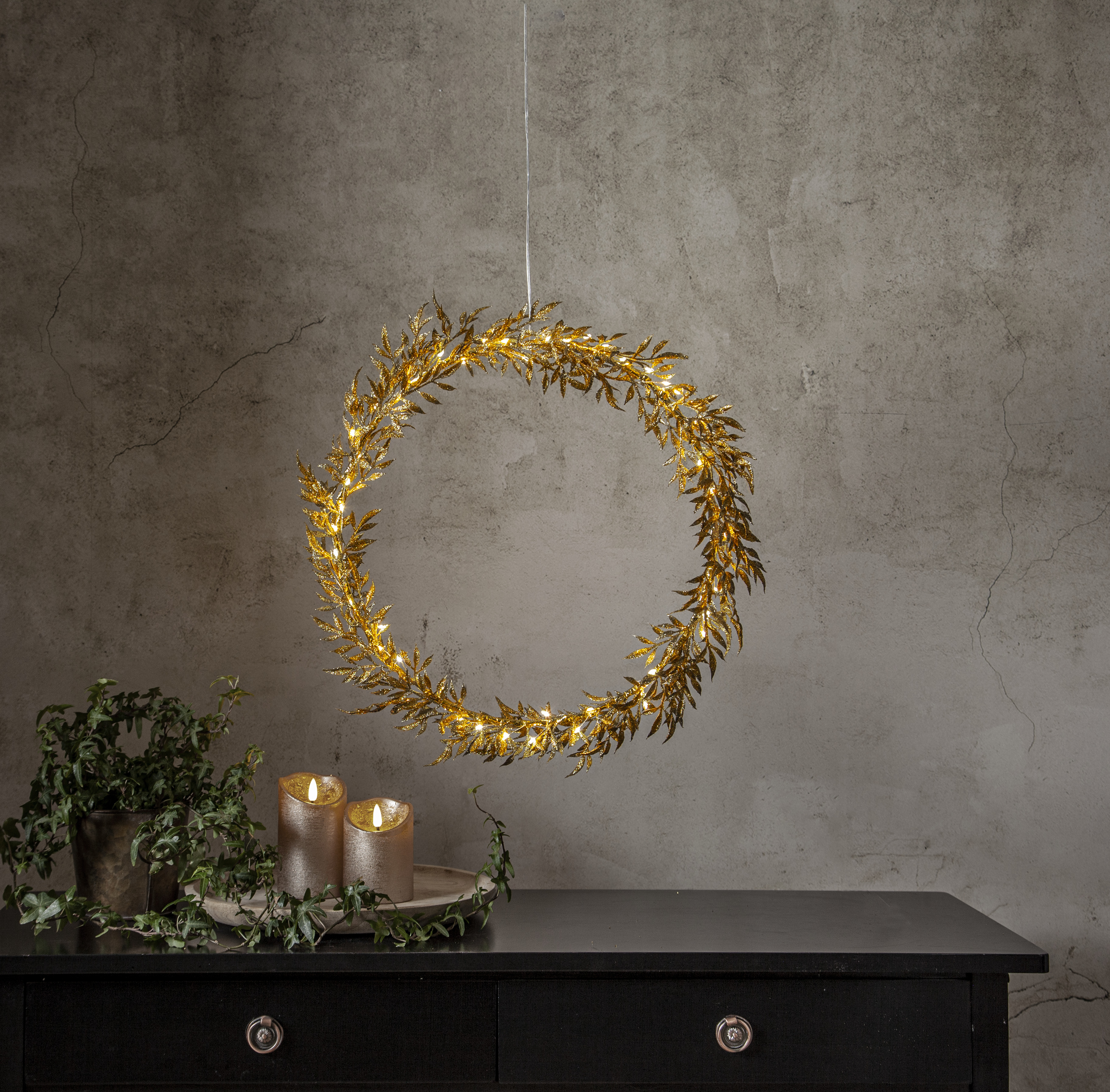 Hanging decoration - Wreath - Gold - 44x44 cm - 2