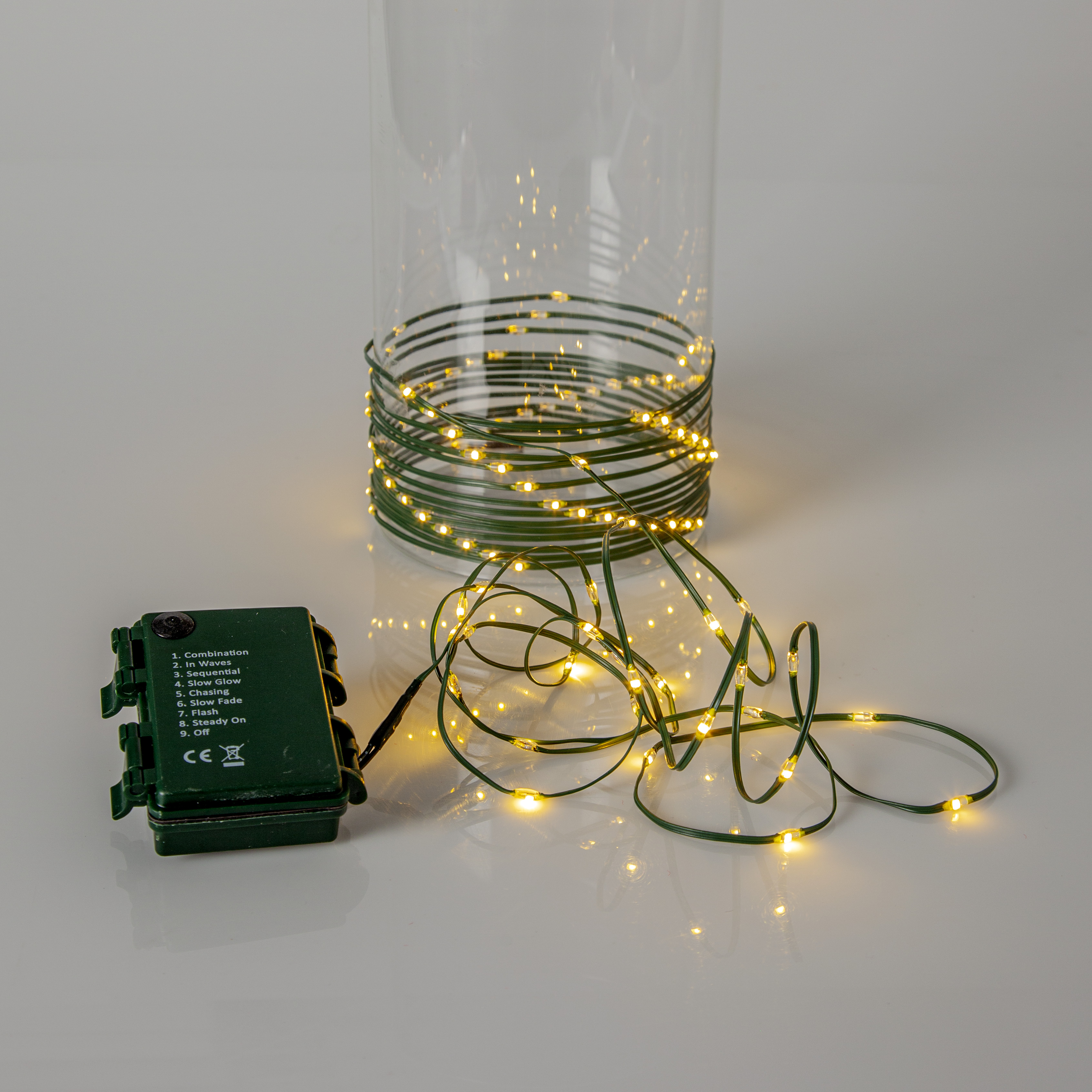 Light string - Dew Drop 46 lights - Green cable - Warm white - 4