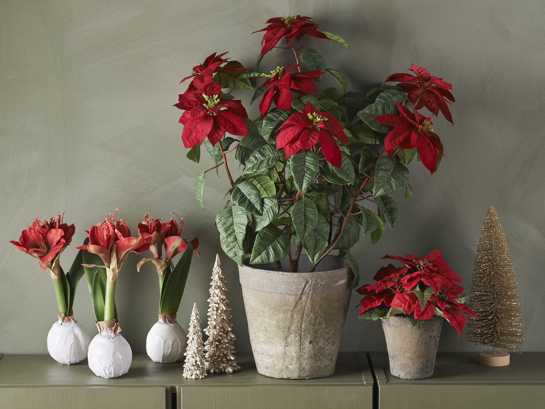 AMARYLLIS RÖD VAXAD 30 CM - 3