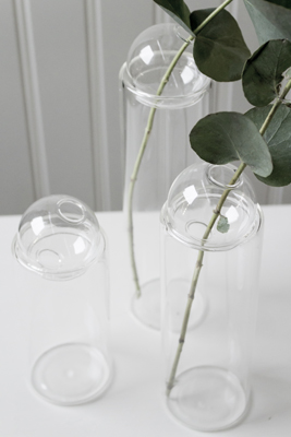 Glasvas med glaskula - 19 cm - 3