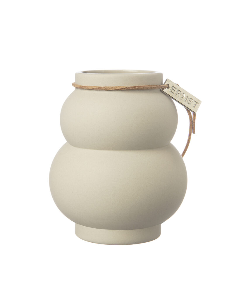 Ernst - Vase - Stoneware - Curved - Beige - 21.5 cm - 2