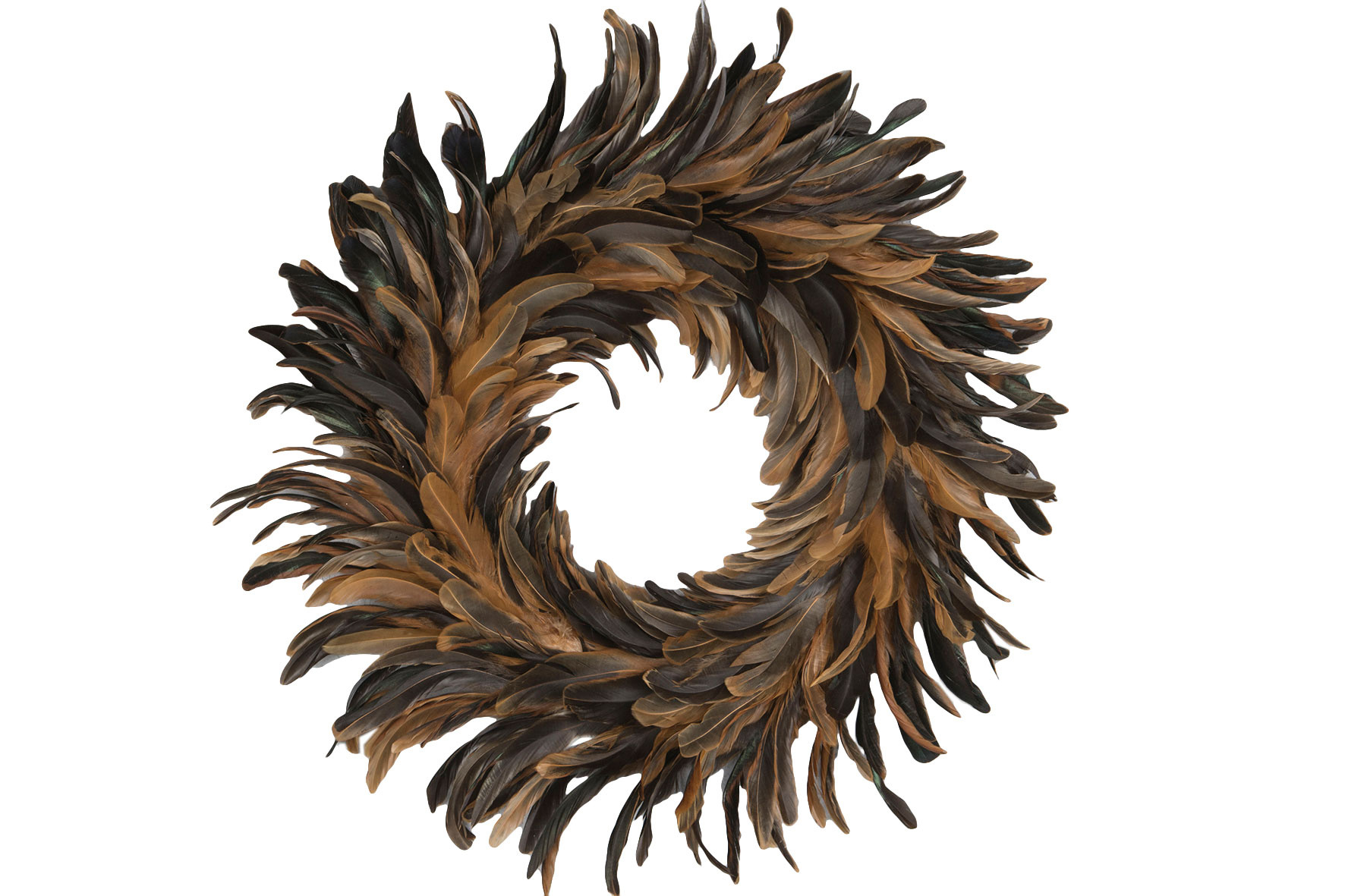 Wreath Feather Natural Rust/Brown - Ø55cm - 2