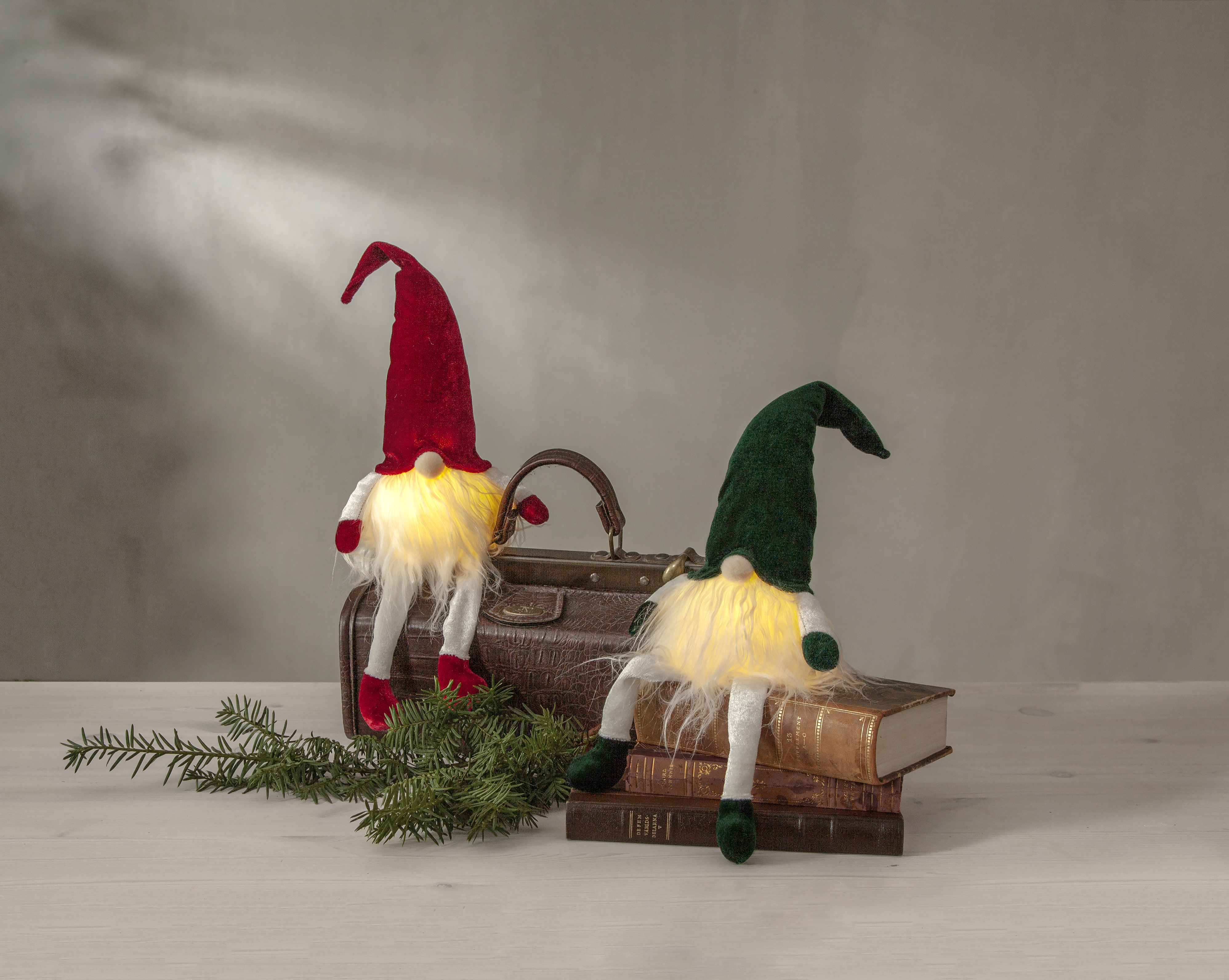 Decorative figure - Santa Claus with lighting - Green - 2