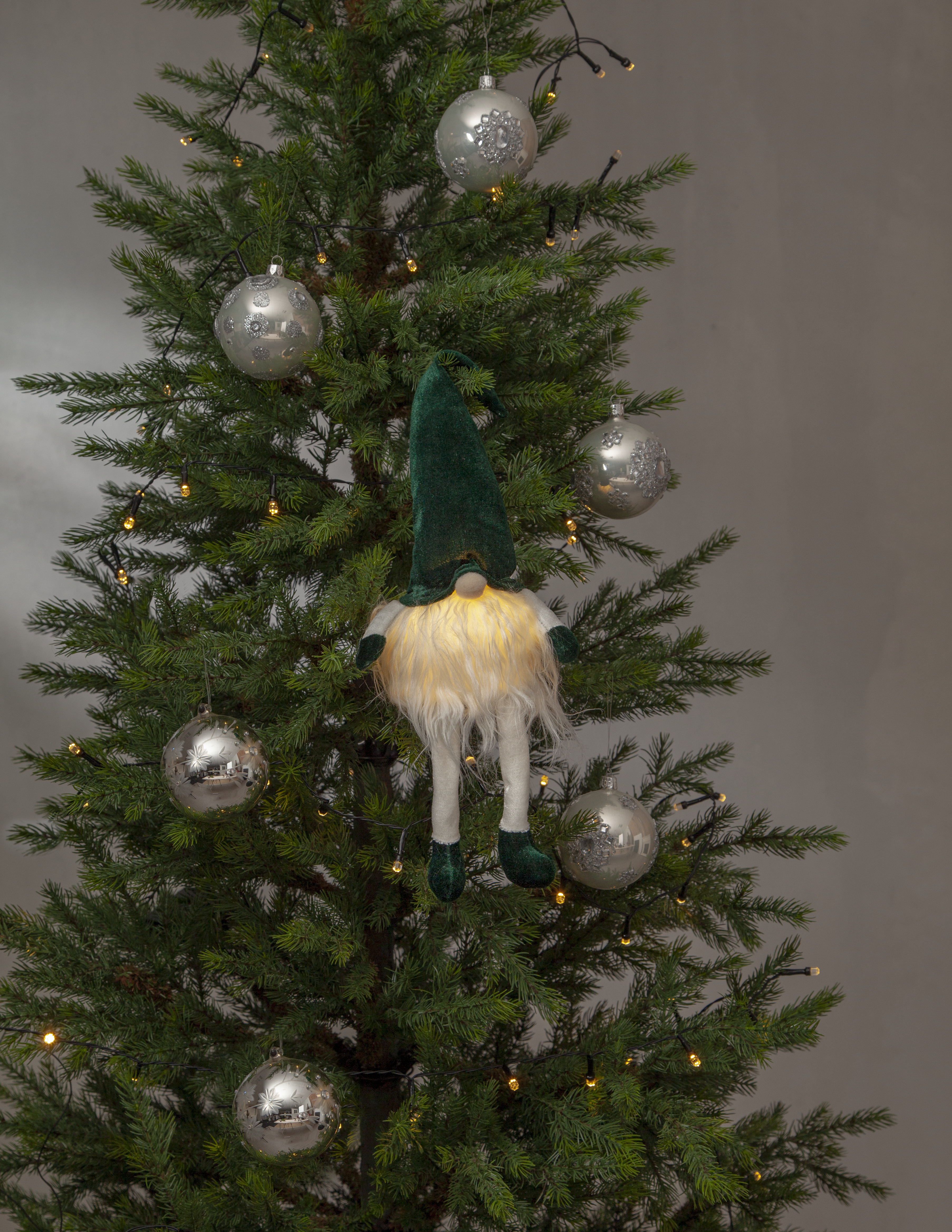 Decorative figure - Santa Claus with lighting - Green - 8