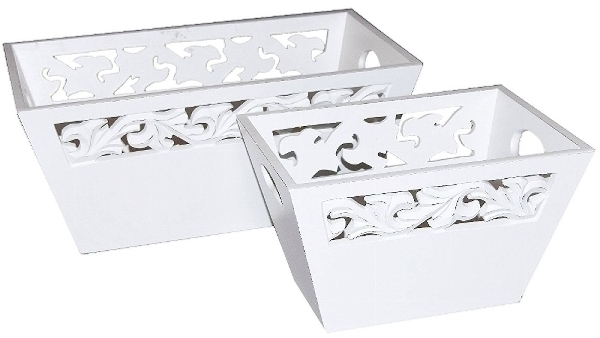 Trälådor - Lådor - Förvaring 2-pack - Antikvit - PRISSÄNKT - 2