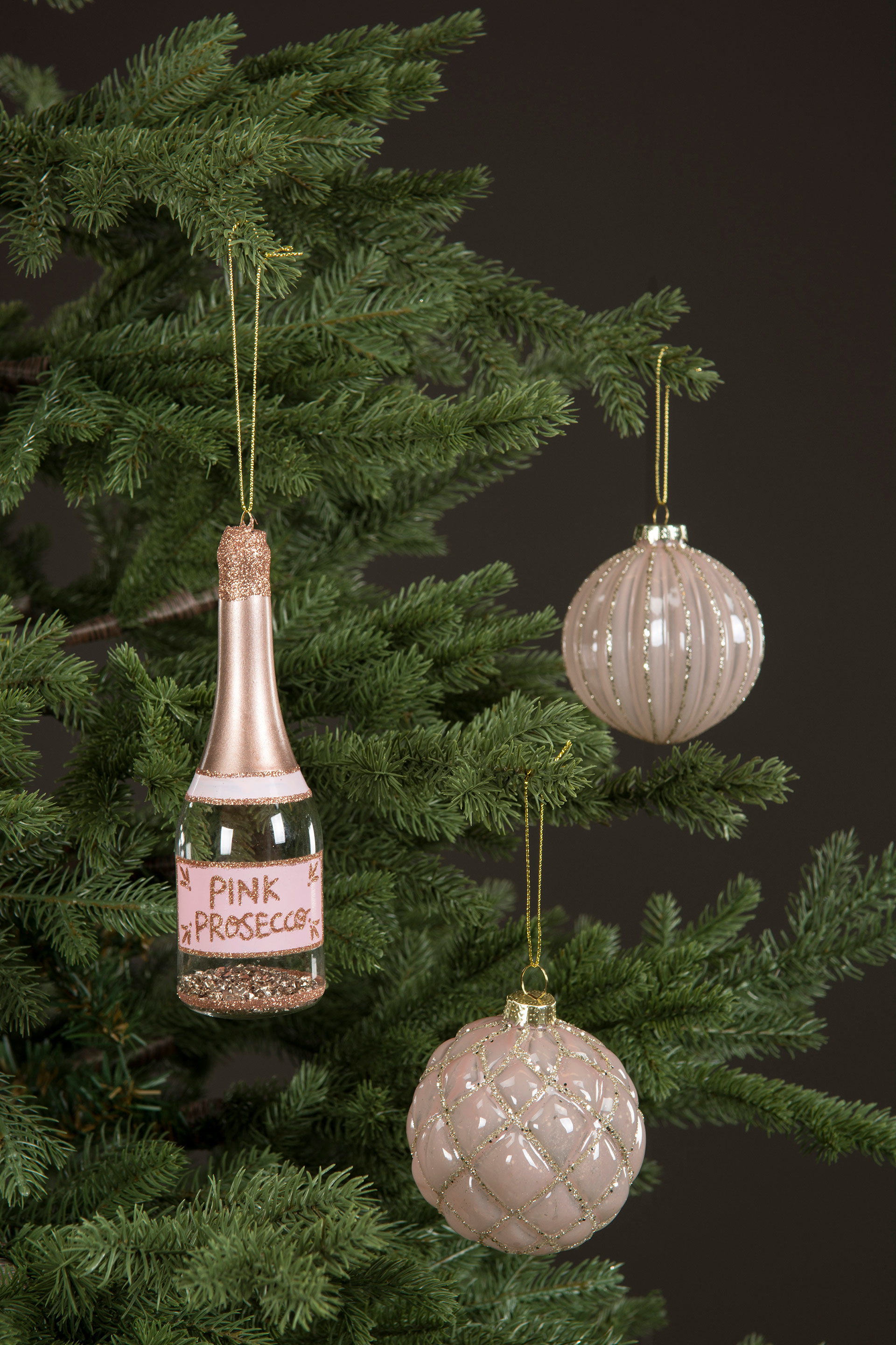 Proseccoflaska Glas Rosa 13 cm  2-pack