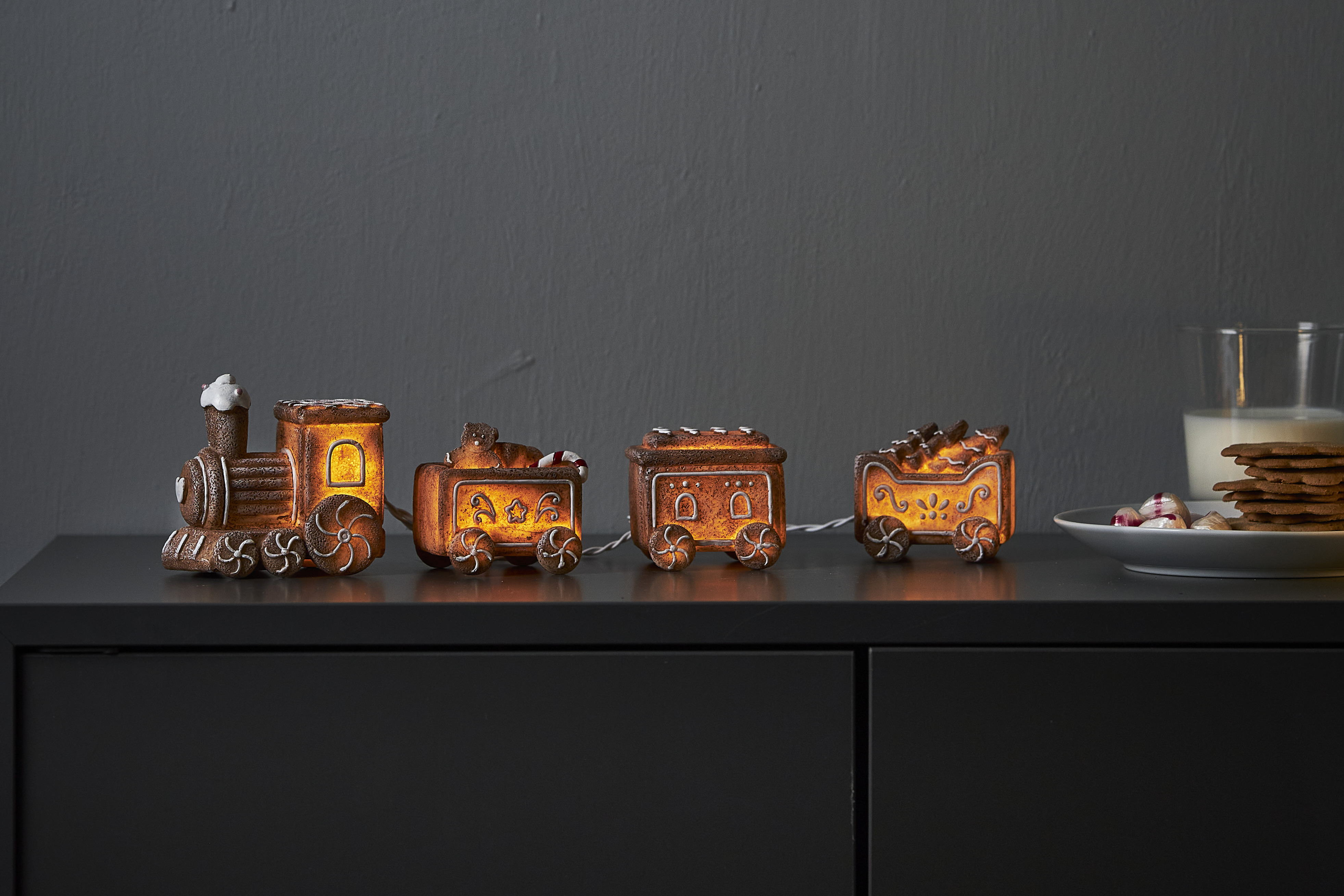 Gingerbread train - Decoration - Christmas decoration - 5 pieces - 3