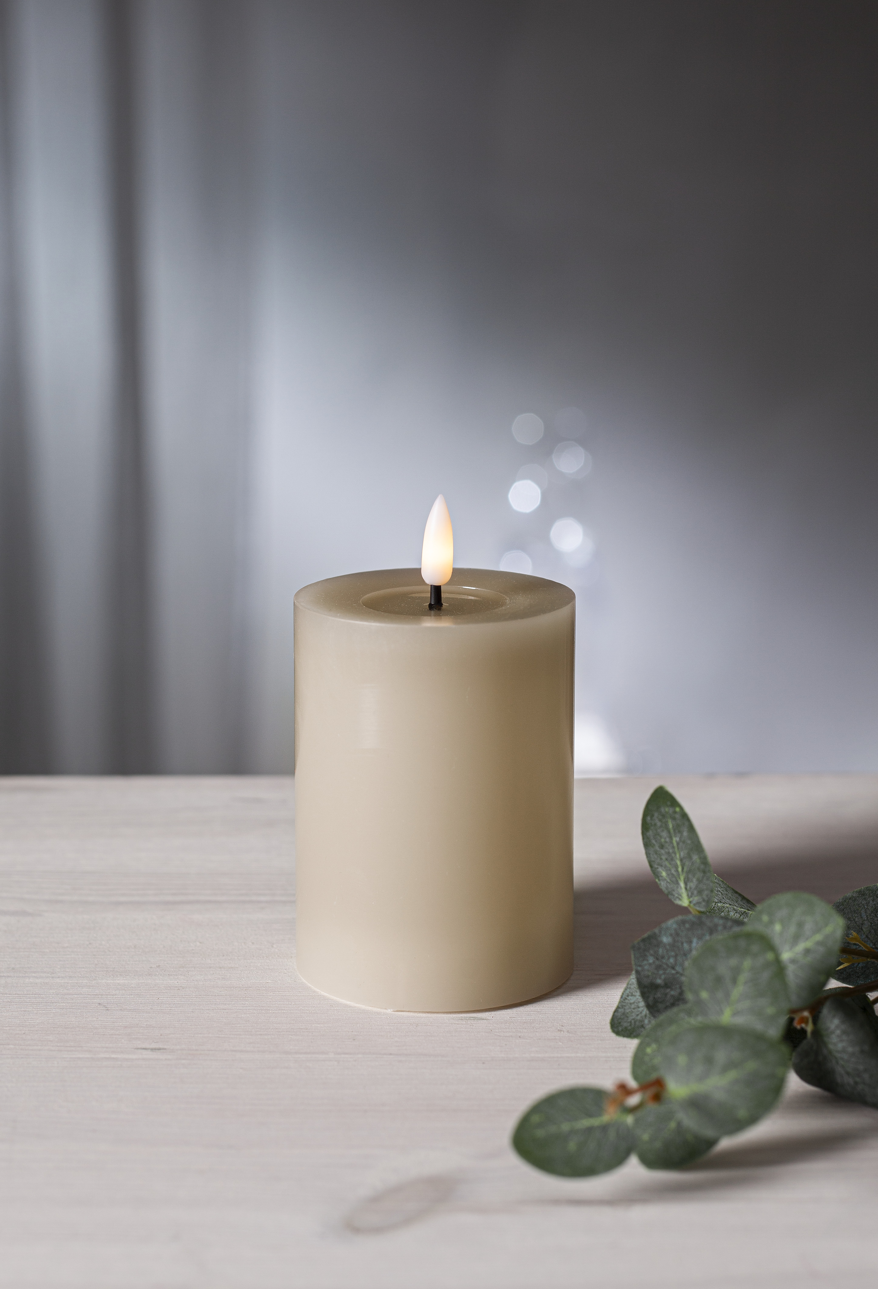 Batteriljus med timer  - Led - Flow - Beige - 12,5 cm - 9