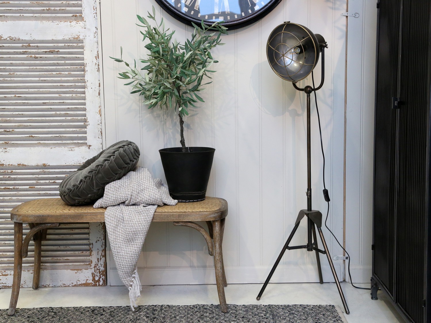 French bench in rattan - 100 cm - 3