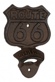 Bottle opener - Cap opener - Route 66 - Cast iron - 10x3x13 cm - 2