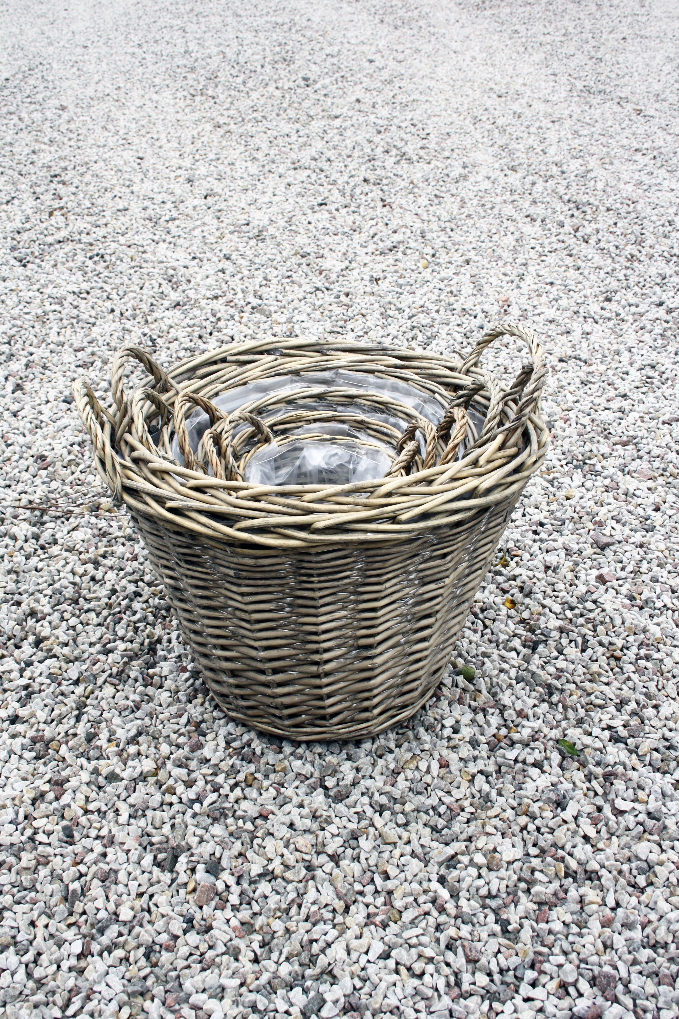 Planteringskorgar av rotting med plastad insida - 6-pack - 2