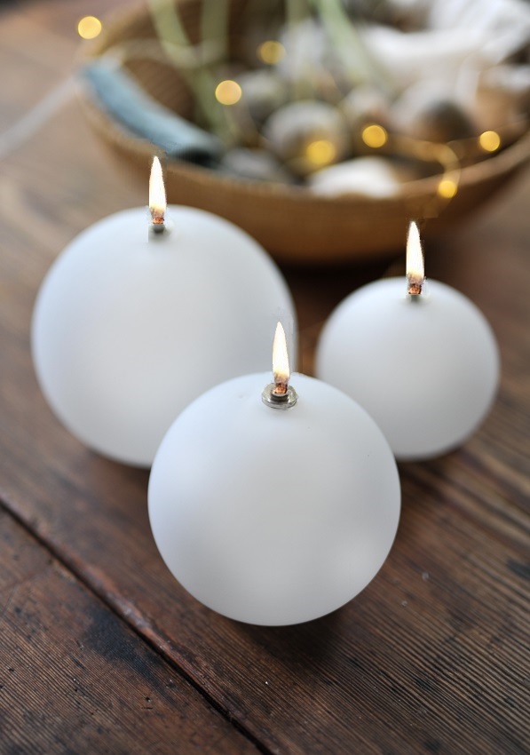 Oil lamp glass - round - White/Frosted - Silver - 11 cm - 9