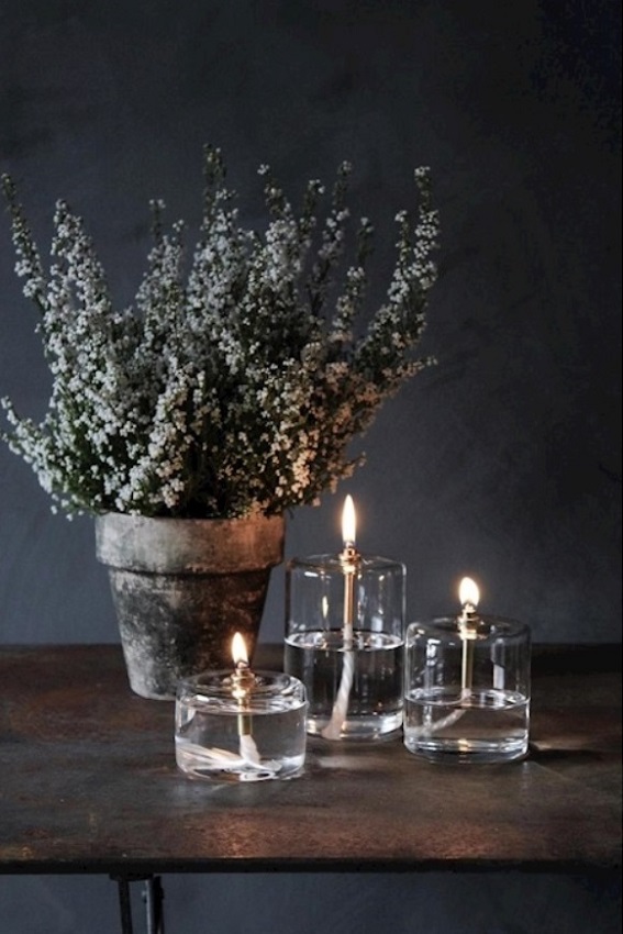 Oil lamp glass - Straight - Silver - 8.5 cm - 6