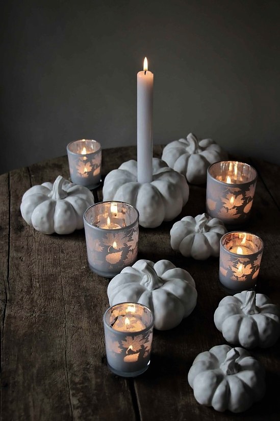 Pumpkin - Large - White - Ceramic - 9