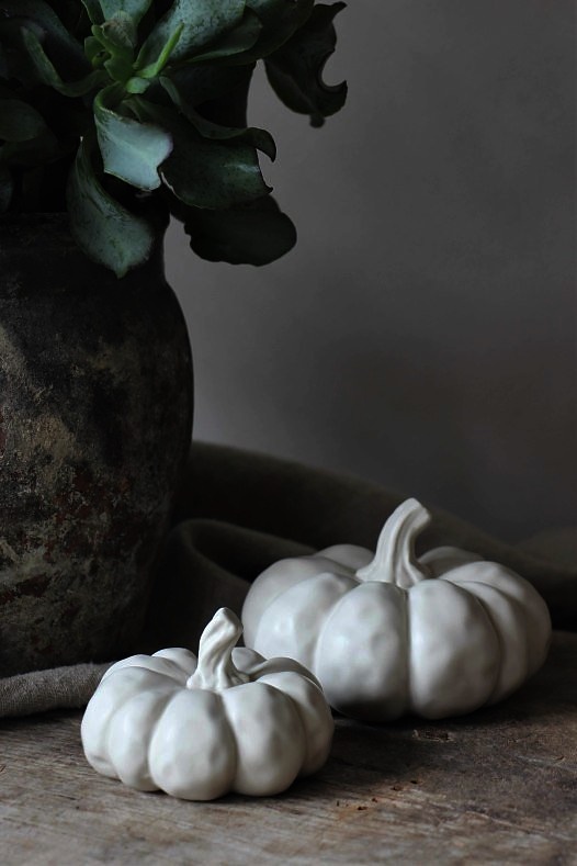 Pumpkin - Large - White - Ceramic - 7