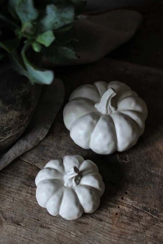 Pumpkin - Large - White - Ceramic - 5