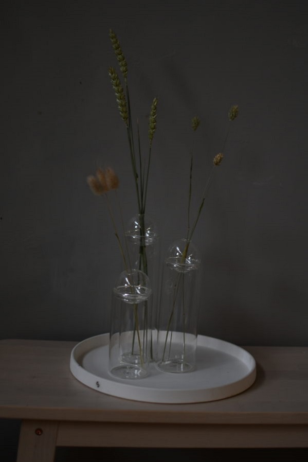 Glasvas med glaskula - 23 cm - 2