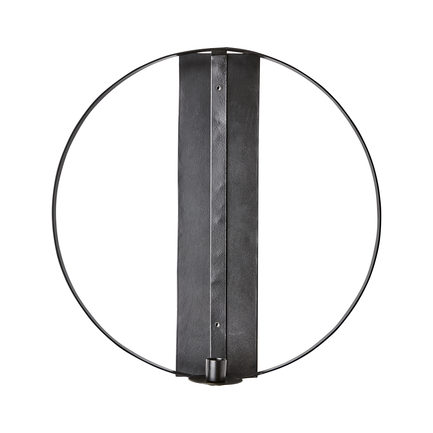 Ljusring - Väggljusstake - Svart - Järn - Ø 40 cm - 4