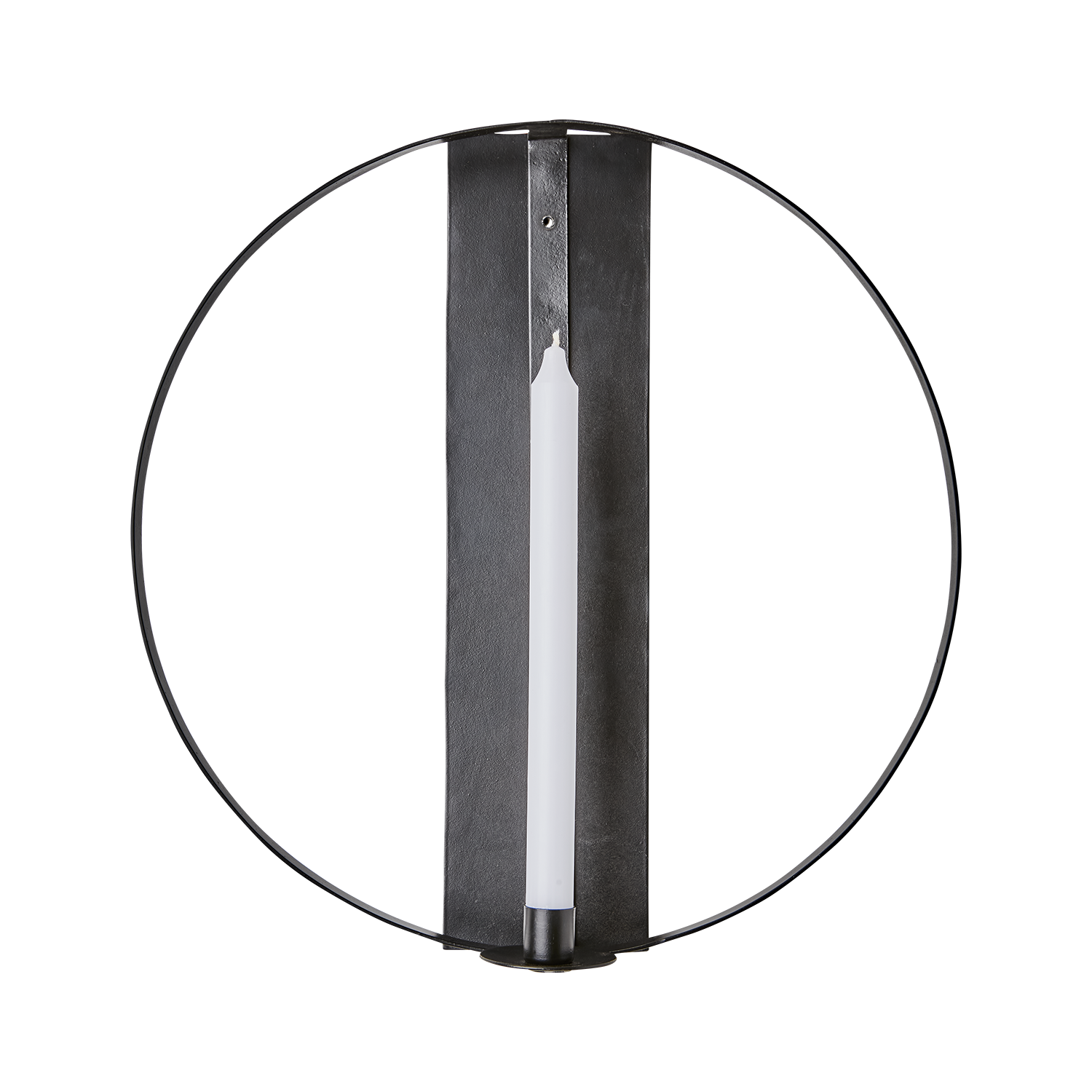 Ljusring - Väggljusstake - Svart - Järn - Ø 40 cm - 2