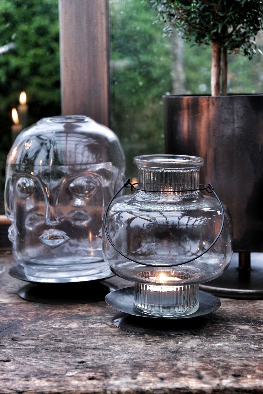 Glass vase - Vase - Head - 23 cm - 3