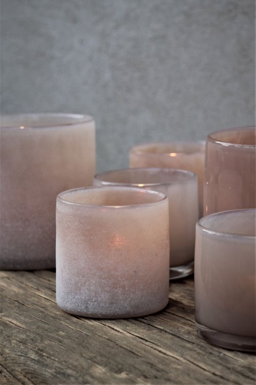 Lantern - Candlestick - Frost - Sand - 12x12 cm - 2