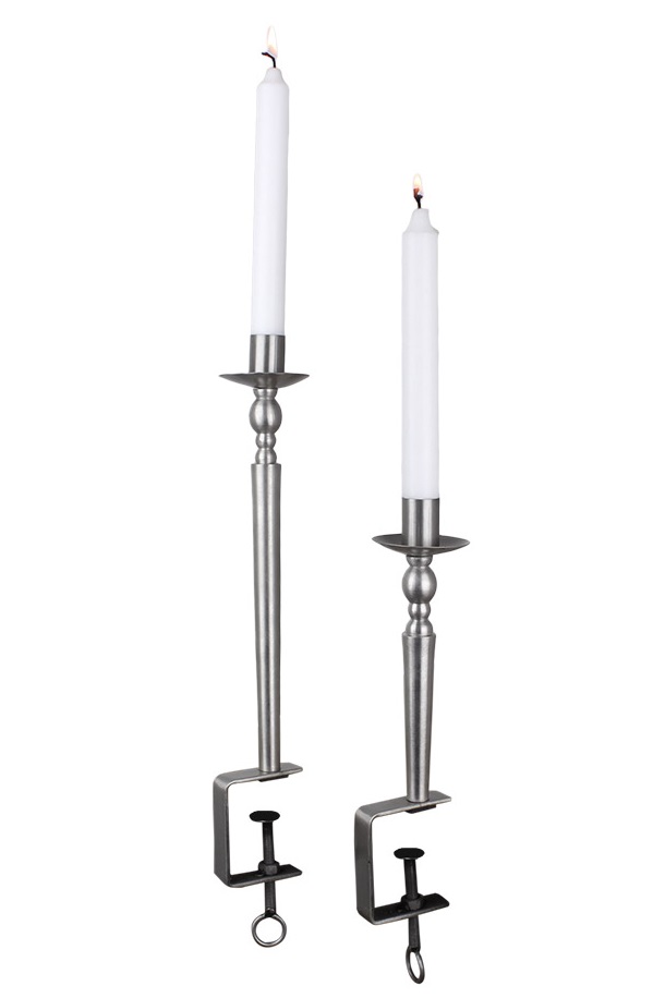 Ljusstake med tving stor silver  - 4