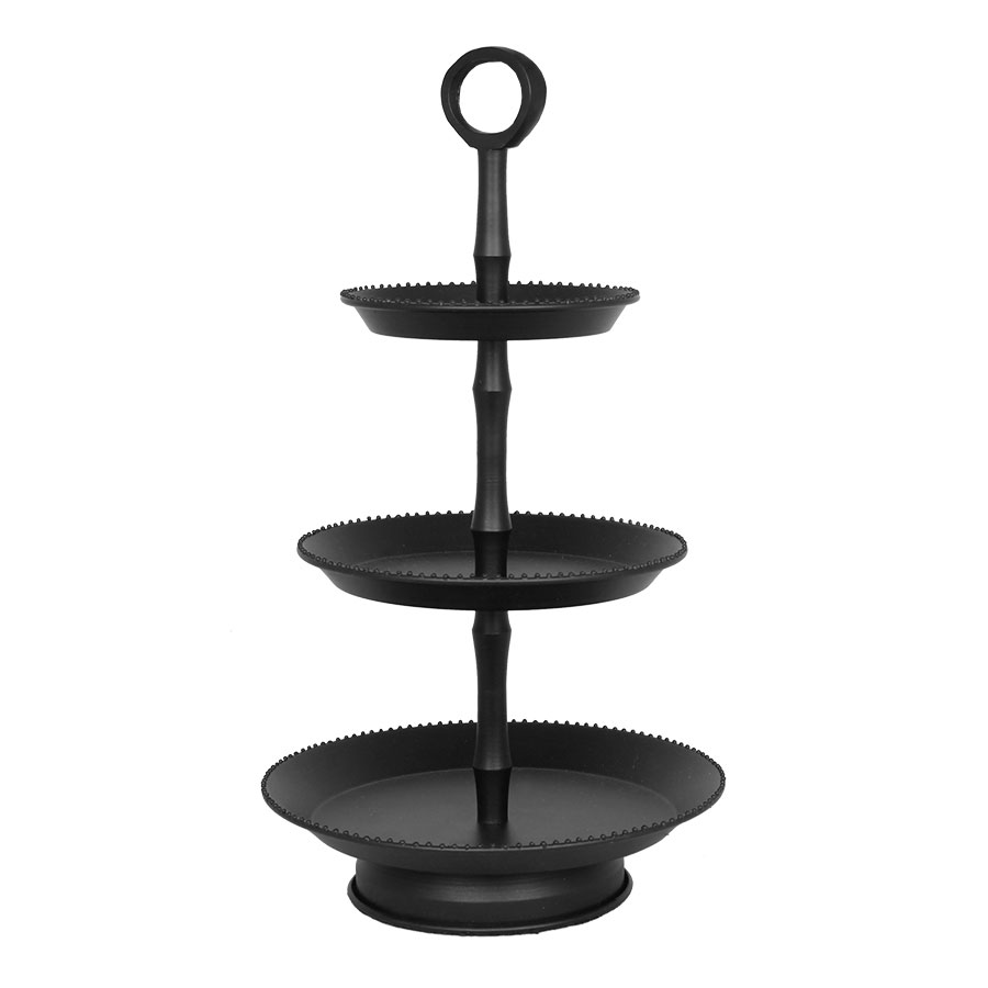 Tiered tray - Cake stand, 3 tiers - Black - 38 cm - 2