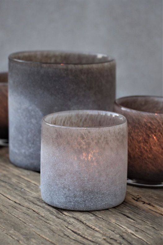 Lantern - Candlestick - Frost - Coffee - 12x12 cm - 4