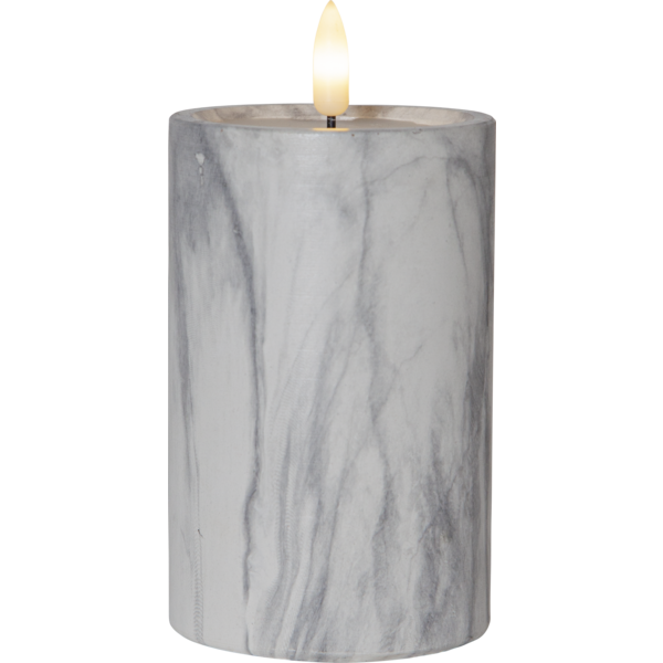 LED Blockljus - Batteriljus - Marmor - 15 cm - 2