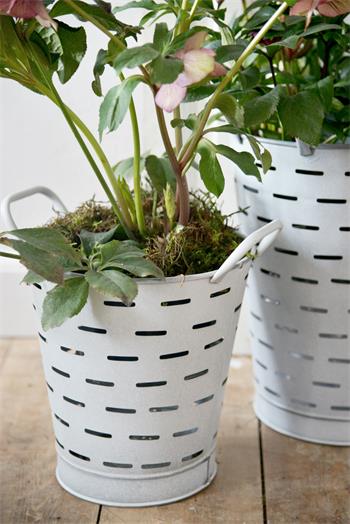 Krukor – Hink – 2-pack – Ljusgrå - Olivhink - 2