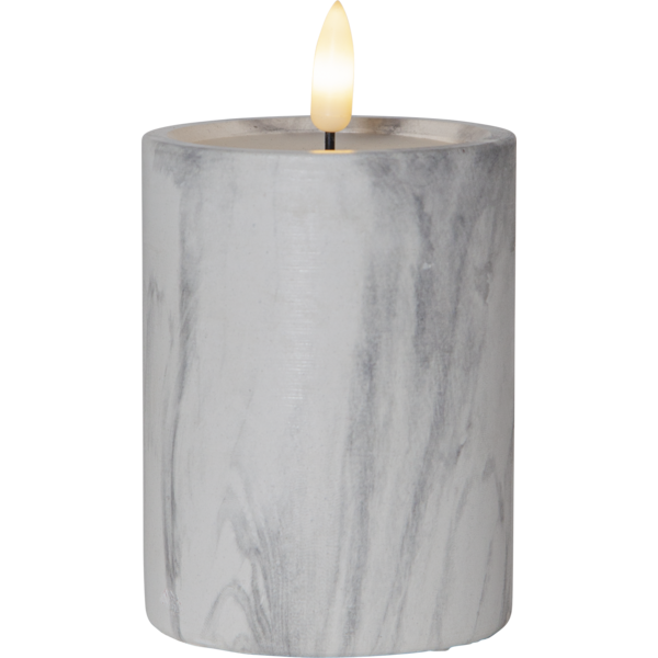 LED Blockljus - Batteriljus - Marmor - 12,5 cm - 3