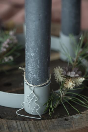 Adventssiffror julgranar 1-4 med natursnöre - Metall - 2