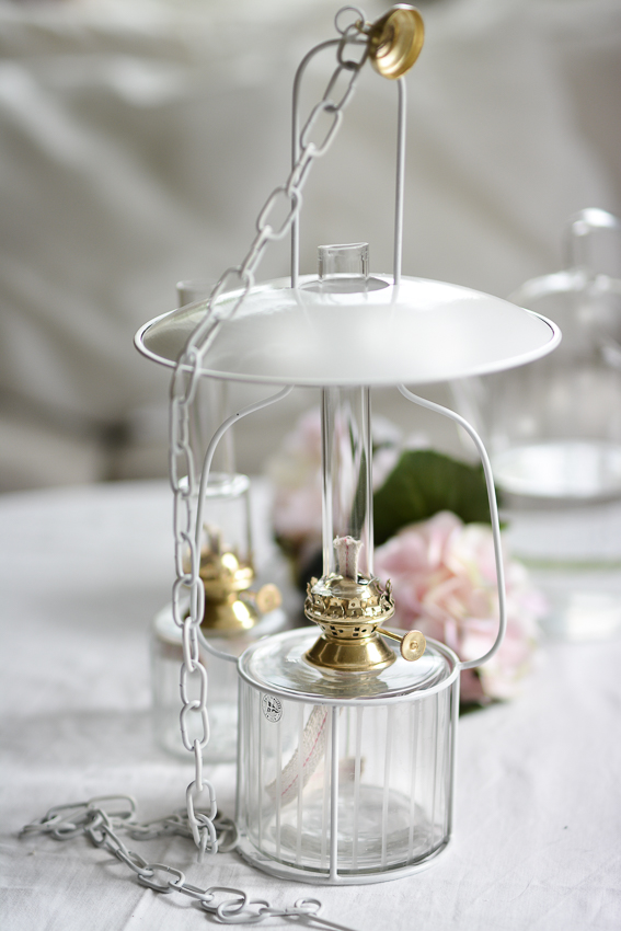 HANGING KEROSENE LAMP WITH STAND, WHITE - 7