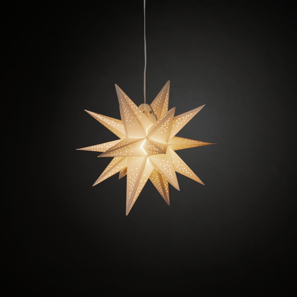 3D Stjärna - Adventsstjärna - Pappstjärna - Vit - 45x45 cm - 2