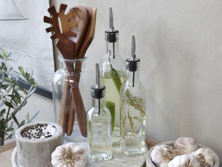 Glass bottles - Oil bottles with pouring spouts - 3-pack - 2