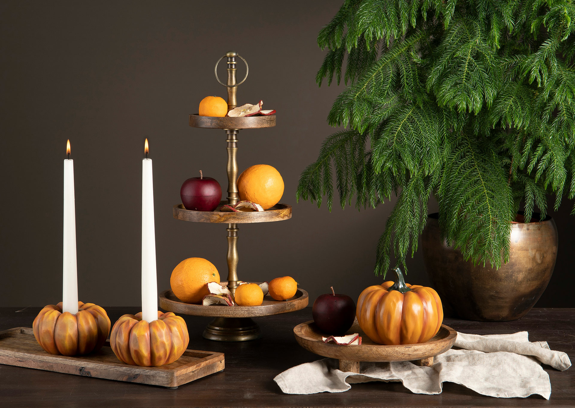 Lantern - Lantern - Pumpkin Orange Poly - 11x7 cm - Taper candle/Tealight - 5