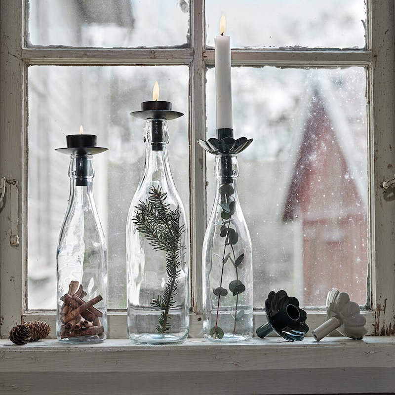 Candle holder for bottle - Kronljus - Beige - 3