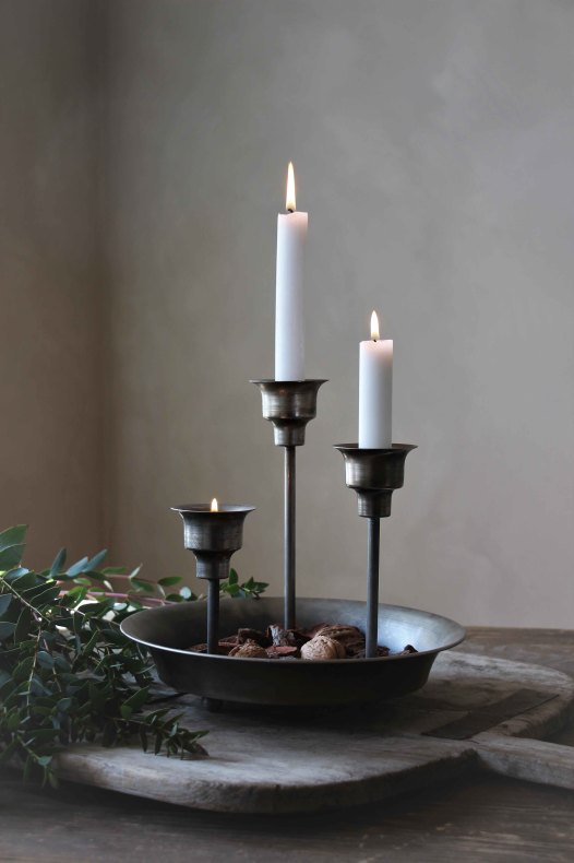 Ljusstake - Ljushållare 3 ljus - Antiksilver - 4