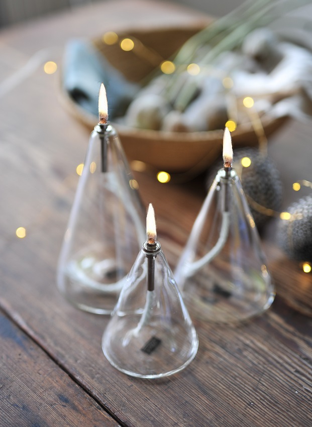 Oil lamp glass - Icon - Silver - 12 cm - 4